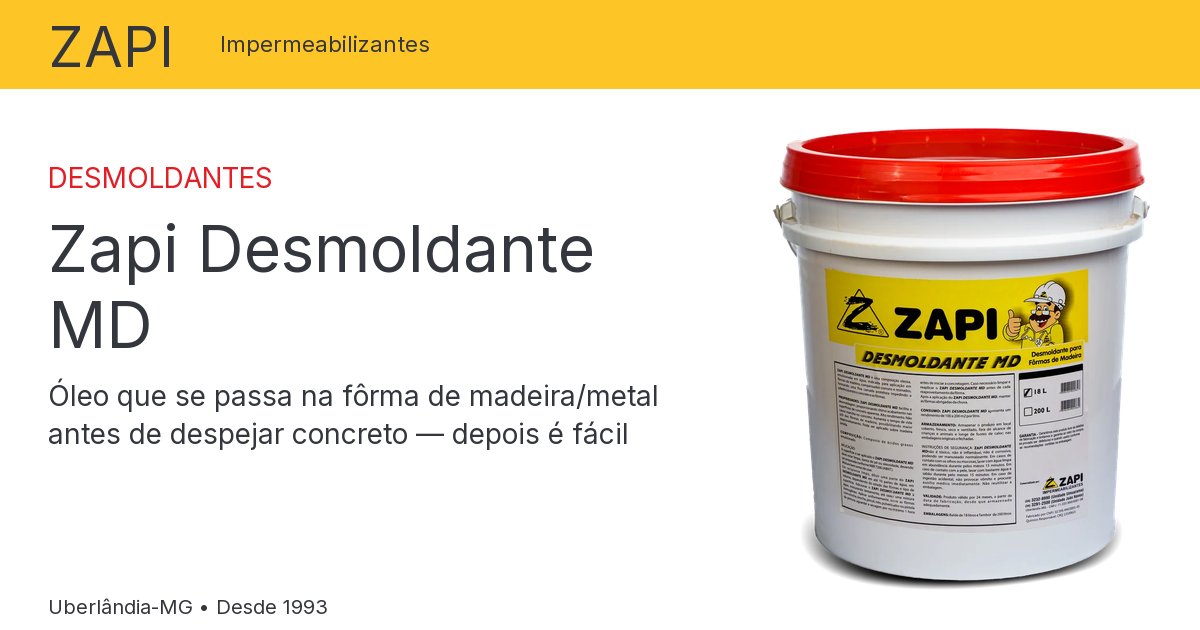 Zapi Desmoldante MD — Desmoldantes em Uberlândia-MG | Zapi
